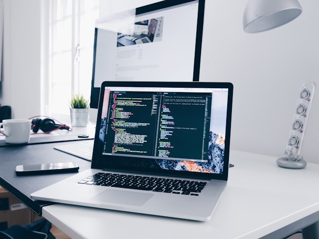 Modern website development workspace